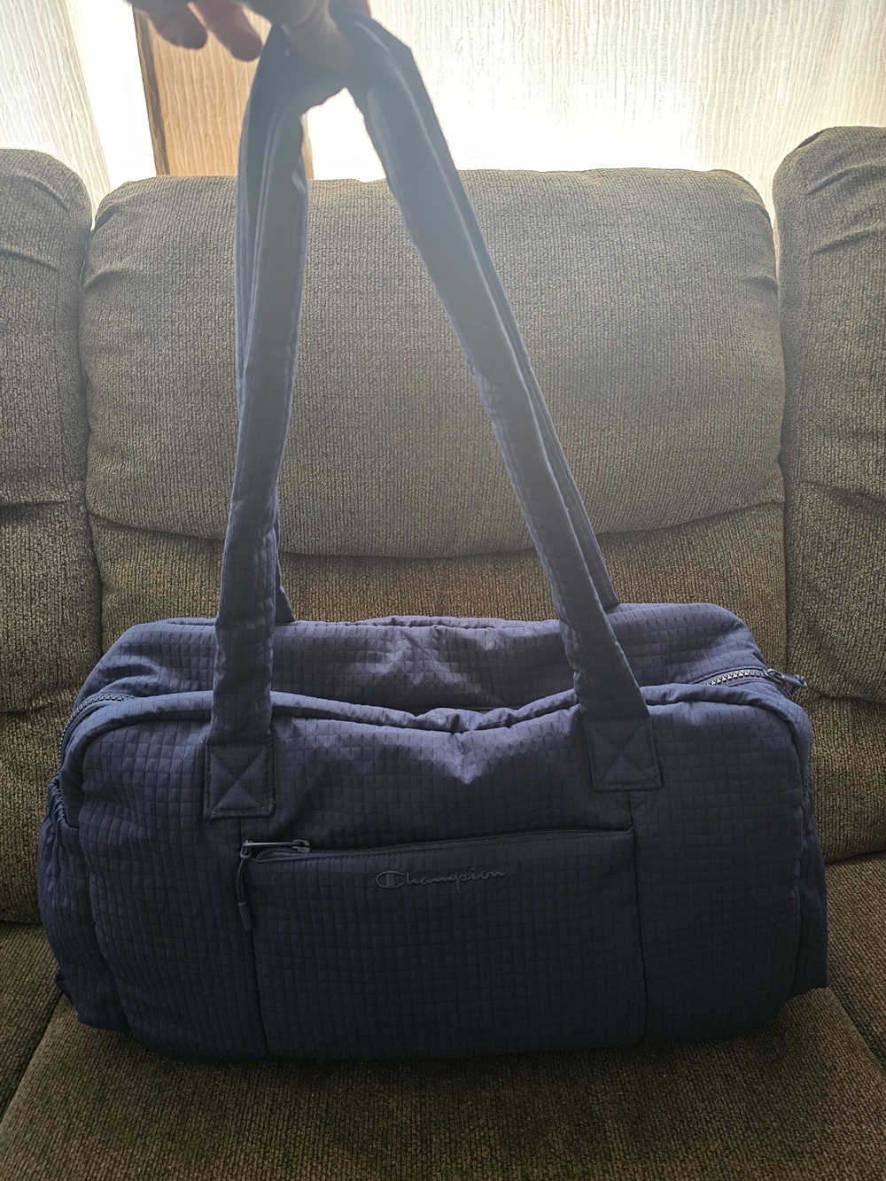 Champion Quilted Navy Tote Bag - Women's Shoulder Bag